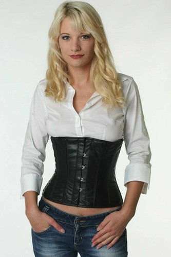 Corsage korsett schwarz - korsett, leder