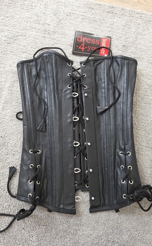 Leder korsett oberteil schwarz - korsett,