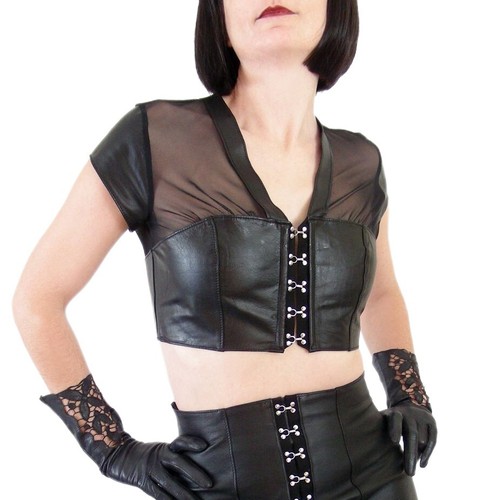 Leder und mesh - mesh, mit